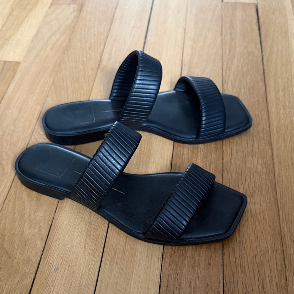 Dolce Vita Black Strappy Slide Sandals